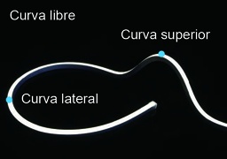 NEON LED U100 220V 10W IP65 Corte 10cm Curva libre - Rollo 20m